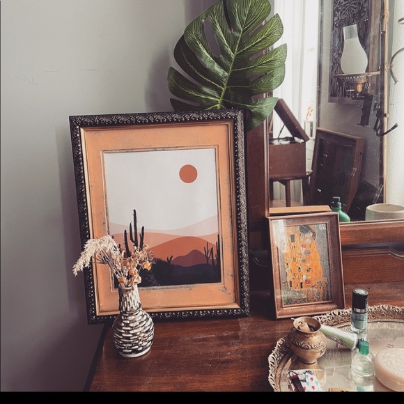 Anthropologie desert cactus Art frame hanging sun - Picture 3 of 4